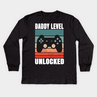 Daddy Level Unlocked Kids Long Sleeve T-Shirt